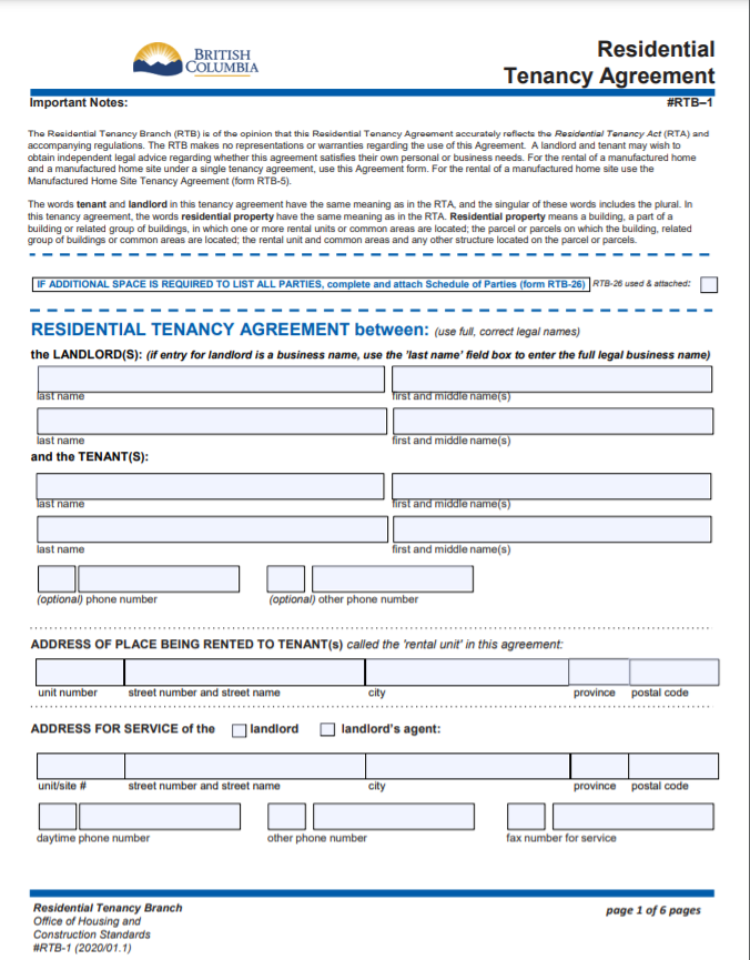 standard tenancy agreement 