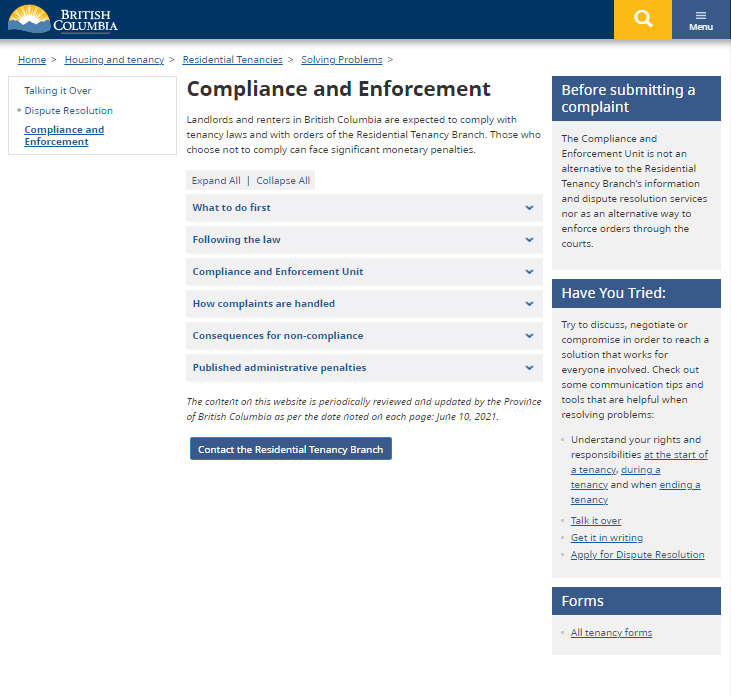 Compliance and Enforcement Unit